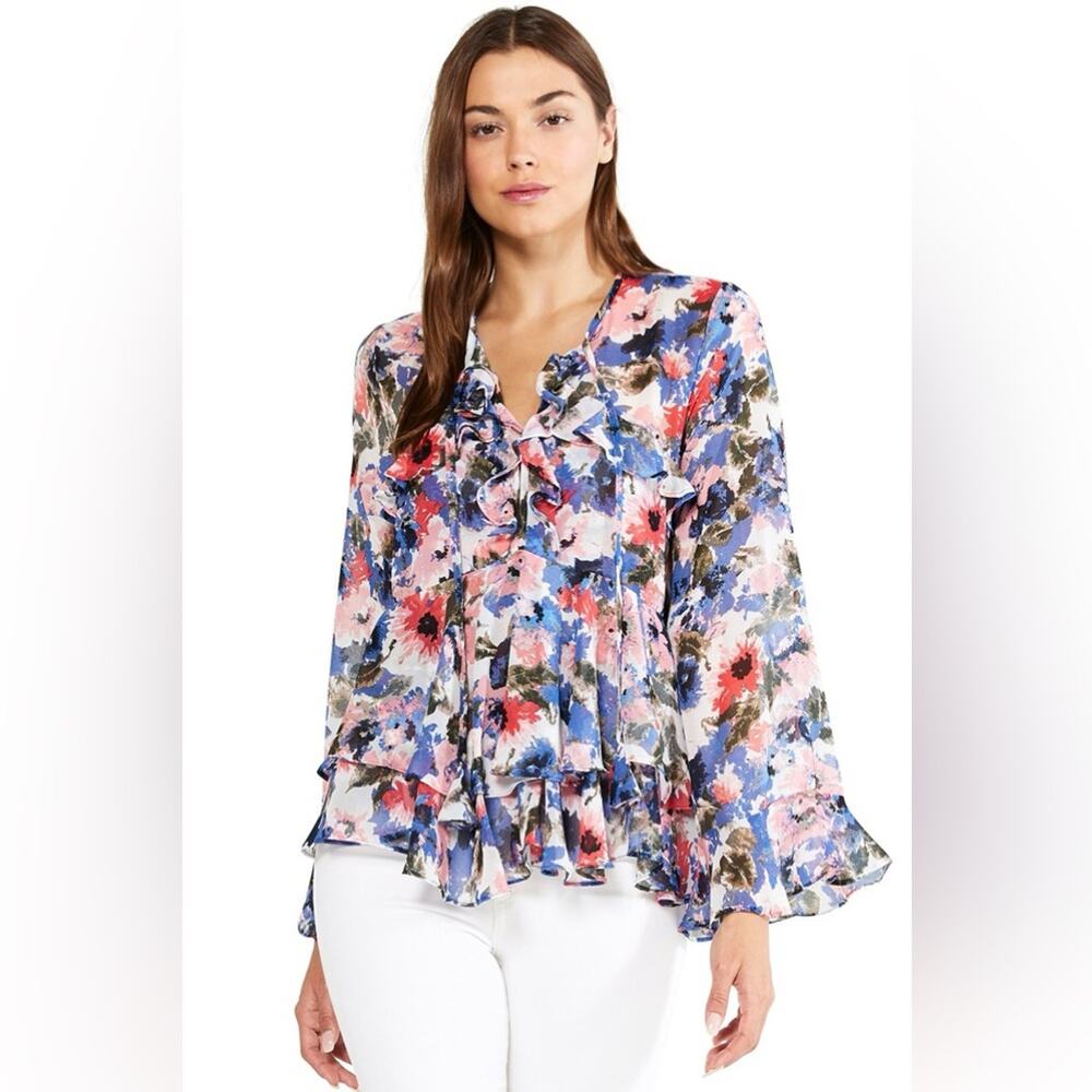 MISA Damaris Top in Tie Dye Floral Size S